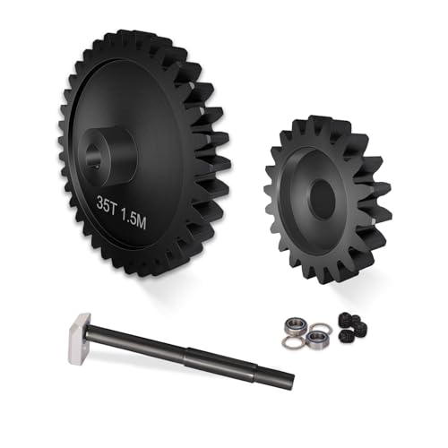 Main Gear 30T M1.5 Shaft with Bearing 45# Steel D-Shaped Hole Spur Gear with 25T Pinon Gear for TRAXXAS-1/5 X-MAXX 6S/8S Monster Truck and 1/6 4WD XRT 8S-78086-4, 1.5 Mod Large Transmission Gear Part - style: 25T + 30T