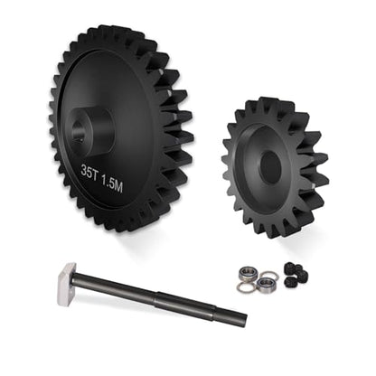 Main Gear 30T M1.5 Shaft with Bearing 45# Steel D-Shaped Hole Spur Gear with 25T Pinon Gear for TRAXXAS-1/5 X-MAXX 6S/8S Monster Truck and 1/6 4WD XRT 8S-78086-4, 1.5 Mod Large Transmission Gear Part - style: 25T + 30T