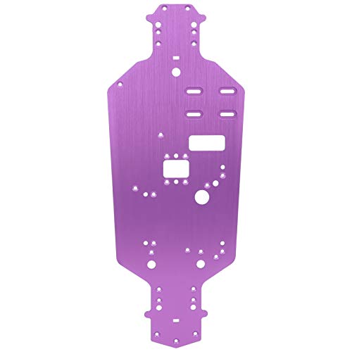 Aluminum Alloy Chassis Bottom Plate Replacement Upgrade Parts for HSP 94122 1/10 RC Car (Purple) - color: Purple