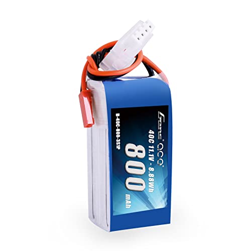 Gens ace 3S 800mAh 11.1V 40C LiPo Battery Pack with JST Plug for 200 250 Heli 800mm Warbirds Eflite Blade CP CP Pro Helicopter Compare to E-flite EFLB8003SJ30 - size: 1 Pcs