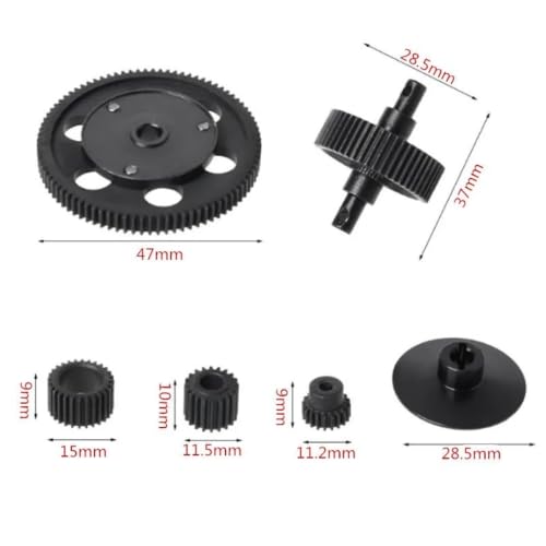 RC Crawlers Components for Axial for Scx10 Smt10 Ax10 1/10 Accessories Spiral Metal Cutting Steel Transmission Gear Set Motor Pinion 87T 22T Rc Car