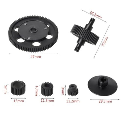 RC Crawlers Components for Axial for Scx10 Smt10 Ax10 1/10 Accessories Spiral Metal Cutting Steel Transmission Gear Set Motor Pinion 87T 22T Rc Car
