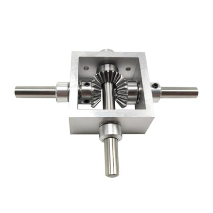 1:1 Right Angle Bevel Gearbox 1 Module 20 Teeth 90° Angle Drive Steering Gear Device Simple Mechanical DIY Module with 8mm Shaft - size: 8 mm shaft, style: 2 output shaft
