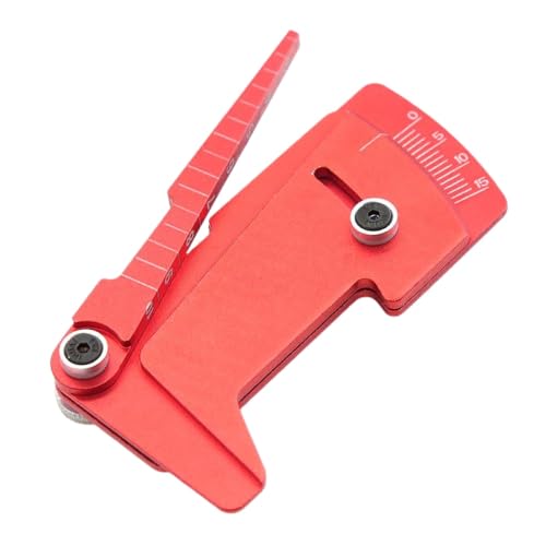 COMODO CNC Camber Gauge for RC Cars – Adjustable Wheel Angle & Ride Height Tool for 1/8 1/10 Scale Models(Red) - color: Red