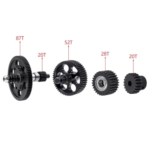 for Axial for SCX10 1/10 RC Car Upgrade Parts Metal Full Set Complete Gearbox Gears Transmission Gear OP 87T Spur 20T Pinion RC Cars Models Parts