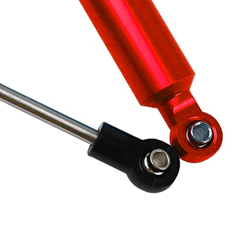4Pcs RC Car Shocks Shock Absorber Internal Spring Shocks Damper Upgrade Parts Compatible with Axial SCX10 Traxxas TRX4 Redcat Tamiya 1/10 RC Crawler (Hole Distance:90mm, Red) - color: Red, size: Hole Distance:90mm