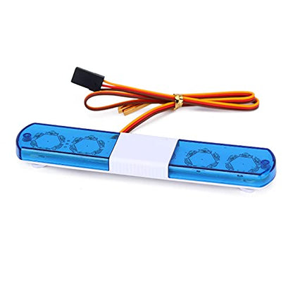 Multi-Function LED Police Flash Light Bar Lamp for 1/10 1/8 1/12 RC Model Car WPL D12 HSP TRX4 Tamiya CC01 D90 SCX10 (115mm Blue) - color: 115mm Blue