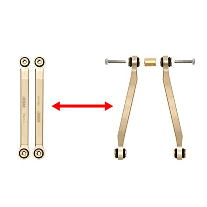 INJORA Brass High Clearance 4 Link Set for 1/24 SCX24 Gladiator Power Wagon - color: Brass