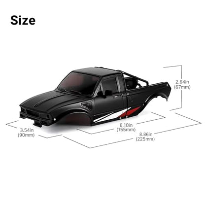 RC Repair Parts Compatible with TRX4M for Defender for Bronco for Pickup Hard Body Shell with Bed Rack 1/18 RC Crawler Car Upgrade Parts(Black) - size: Black