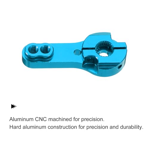 MECCANIXITY Aluminum Alloy 25T Steering Servo Arm Horn Blue for DIY RC Car/Boat/Airplane Boat Accessories 2 Pcs - color: Blue