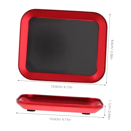 Aluminum Alloy Screw Tray Magnetic Parts Storage Plate for Mechanics Rc Models and Garage Crafts Efficient Screw Organizer Red