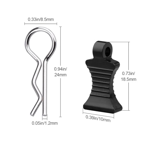 1/10 RC Body Clips Pins with Pull Tabs for Traxxas TRX4 Axial SCX10 Redcat RC Scale Car Crawler Truck Body Shell Post Mount Replacement, 4-Pack (Black) - color: Black