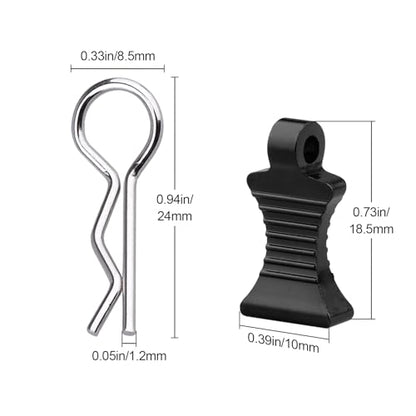 1/10 RC Body Clips Pins with Pull Tabs for Traxxas TRX4 Axial SCX10 Redcat RC Scale Car Crawler Truck Body Shell Post Mount Replacement, 4-Pack (Black) - color: Black