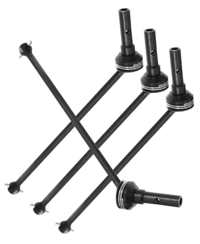 RC Drive Shaft CVD Upgrades Part for 1/8 Sledge 4WD #95076-4, 4pcs Front Rear Harden Steel #45 Hops Up for 1/8 4WD Sledge Monster Truck 95076-4,Black - color: Black