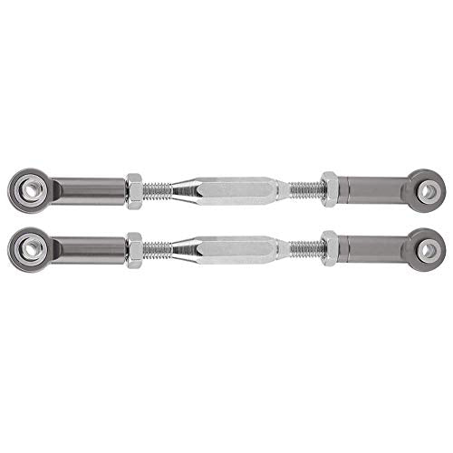 RC Truck Steering Rods, 2 Pcs Aluminium Alloy Steering Linkage Rods for Slash 1/10 Scale RC Truck Remote Control Car Spare Part Accessory (Grey)