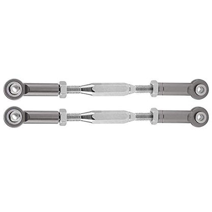 RC Truck Steering Rods, 2 Pcs Aluminium Alloy Steering Linkage Rods for Slash 1/10 Scale RC Truck Remote Control Car Spare Part Accessory (Grey)