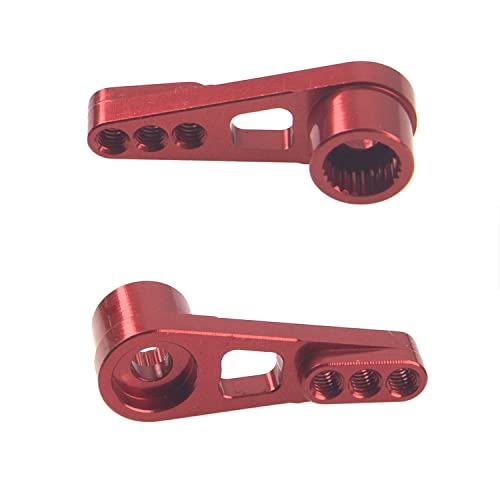 3Pack ShareGoo 25T Servo Horn Steering Arm Compatible with Futaba Savox HSP Power HD Servos Motor Compatible with Wltoys A949 A959-B A969 A979 K929 1/18 RC Car (Red) - color: Red