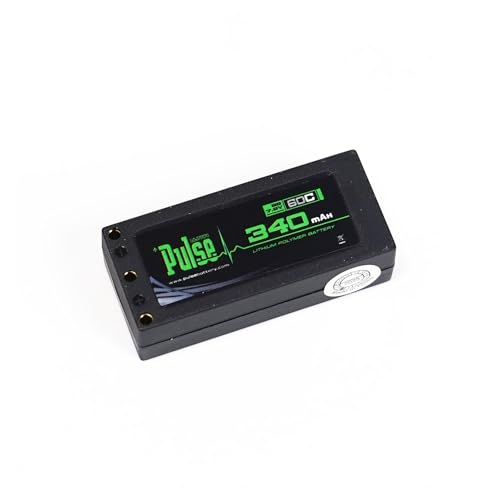 Helidirect Pulse 340mah 2S 7.6V 60C LiHV Hardcase Battery Used for Mini Z, XBility 1, Drift, Micro B, Micro, Hobbyplus 1/24 Racing & Drift - Remote Control Car, RC Car Battery
