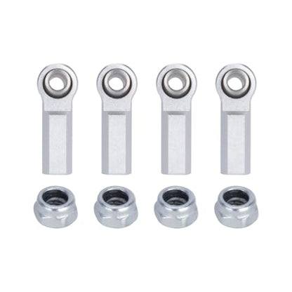 1/10 RC Car Ball Joint,4pcs M4 Chassis Link Steering Rod Ends - Straight/Bend Rod Ends for 1/10 RC Crawler (SCX10, TRX4, Capra, VS4-10, Wraith) (Straight 7mm Silver) - color: Straight 7mm Silver