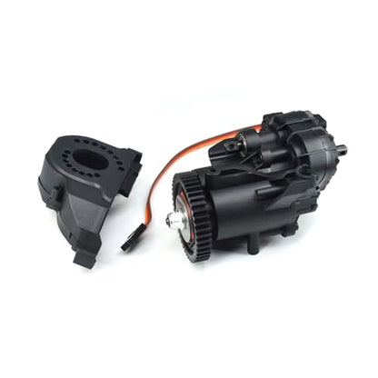 Metal 2 Speed Transmission Gearbox with Internal Gears Set for Traxxas 1/10 TRX-4 TRX-6 RC Crawler Car Upgrade Parts(Black)