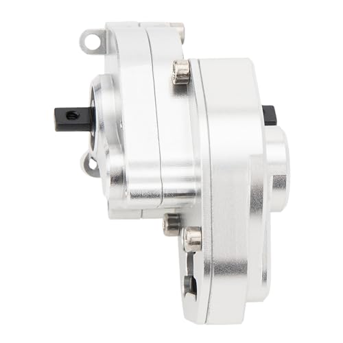 MEUS Racing SCX24 Transmission Aluminum Complete Gearbox for 1/24 Axial SCX24 RC Crawler (Brushed, Silver)