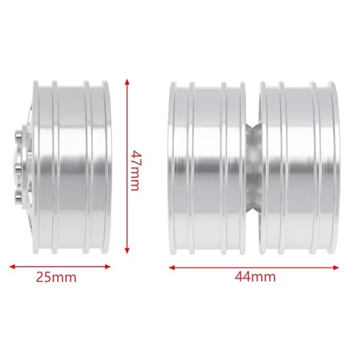 Compatible with Tamiya 6PCS Wheel Tire Complete Set Metal Front and Rear Wheel Hub for 1/14 RC Trailer Tractor Truck Car Parts RC Assortment