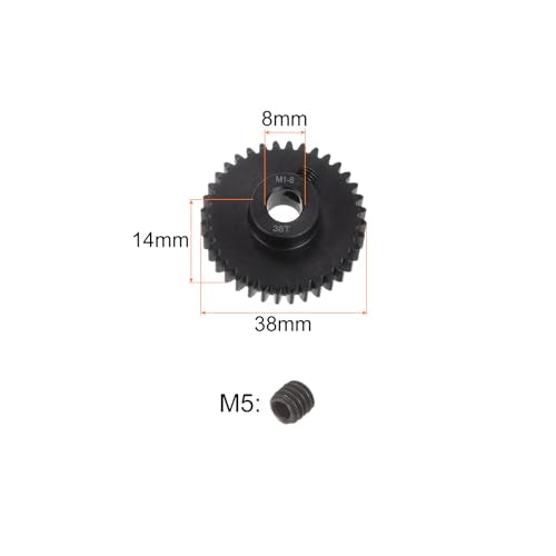 uxcell Mod 1 36T Pinion Gear 8mm Bore Hardened Steel Motor Rack Spur Gear for RC Car Truck Gear Drive