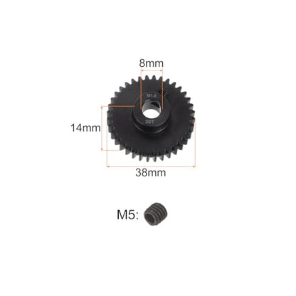 uxcell Mod 1 36T Pinion Gear 8mm Bore Hardened Steel Motor Rack Spur Gear for RC Car Truck Gear Drive