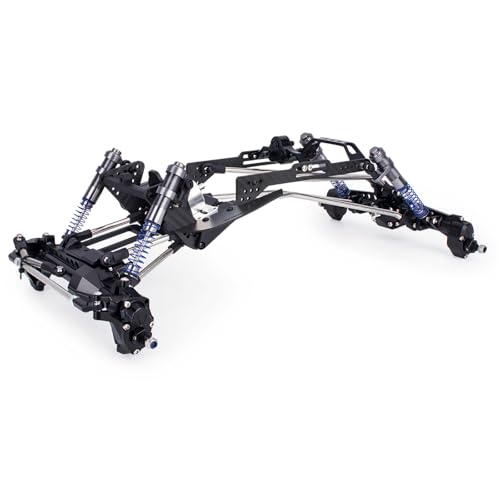 High Clearance LCG Chassis Kit for Performance 1/10 RC Crawler Cheater Rigs Carbon Fiber Chassis Rails Gearbox & Adjustable Shock Absorbers DIY Builds Upgardes Parts
