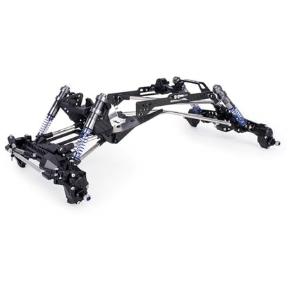 High Clearance LCG Chassis Kit for Performance 1/10 RC Crawler Cheater Rigs Carbon Fiber Chassis Rails Gearbox & Adjustable Shock Absorbers DIY Builds Upgardes Parts