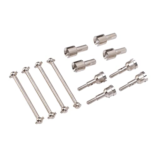 Zerodis RC Drive Shaft Dogbones Aluminum Alloy Diff Cup Joint Axle Set 4Pcs Front Rear Drive Shaft Set for 1 18 Scale RC Car DIY Users for A949 A959 A969 A979 K929 (Silver) - color: Silver