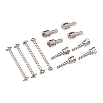 Zerodis RC Drive Shaft Dogbones Aluminum Alloy Diff Cup Joint Axle Set 4Pcs Front Rear Drive Shaft Set for 1 18 Scale RC Car DIY Users for A949 A959 A969 A979 K929 (Silver) - color: Silver