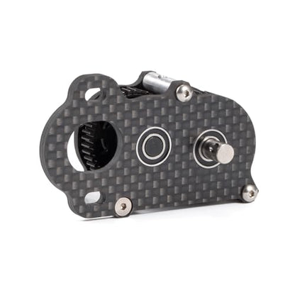 Carbon NOD Transmission LCG Gearbox for Straight Axle Scaler Sportsman | Ultra Lightweight Low-CG Design, with Aluminum Axial 3 Gear Adapter Plate, Fits 48P Pinions from 9T to 17T - color: Black