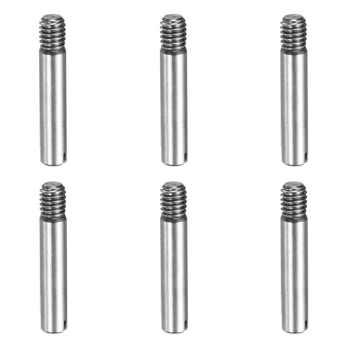 MECCANIXITY 6 Pcs M4 x 16mm Slotted Cylindrical Pins, 304 Stainless Steel Dowel External Thread Locating Parallel Pins Shelf Support Peg Pin for Furniture Installation, DIY Project - size: M4 x 16mm