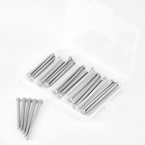 M5 x 60mm 65mm 70mm 75mm 80mm Heavy Duty Hexagon Bolts Hex Head Screws, 304 Stainless Steel, Metric Fully Thread, Machine, Bright Finish, Assortment Kit 25PCS - size: M5 x 60/65/70/75/80mm (25PCS)