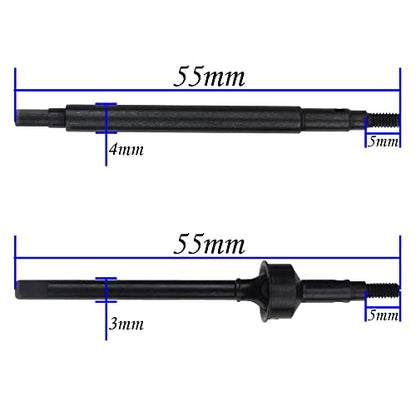 ShareGoo Steel Front Rear Axle Drive Shaft Axle Dogbone CVD Compatible with Traxxas 1/18 TRX4M RC Crawler Car Upgrade Parts (Black) - color: Black