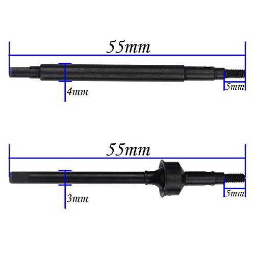 ShareGoo Steel Front Rear Axle Drive Shaft Axle Dogbone CVD Compatible with Traxxas 1/18 TRX4M RC Crawler Car Upgrade Parts (Black) - color: Black