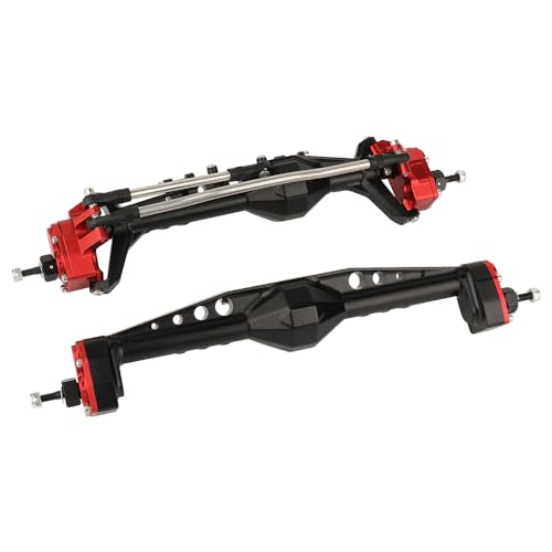 Full CNC Machined F9 Offset Portal Front Rear Axle with Adjustable Link Mount for 1/10 RC Crawler Capra Gmade R1 Rock Buggy LCG Cheater Rigs 1.9 UTB Shafty (red) - color: Red