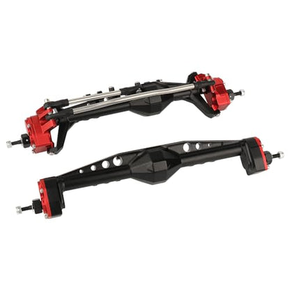 Full CNC Machined F9 Offset Portal Front Rear Axle with Adjustable Link Mount for 1/10 RC Crawler Capra Gmade R1 Rock Buggy LCG Cheater Rigs 1.9 UTB Shafty (red) - color: Red