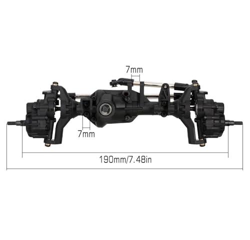 RC Vehicle Axles Compatible with TRX-4 1/10 RC Crawler Car Upgrade Parts RC Car Front Rear Axle Set Upgrade Parts Front Rear Portal Axle Assembly(Color:Front Axle) - color: Front Axle