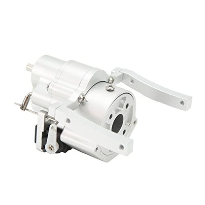 RC Front Gear Box Aluminium Alloy Double Speed CNC Machined for SCX10 1/10 Crawler Anodized Surface Gear Box for RC Car Enthusiasts (Silver) - color: Silver