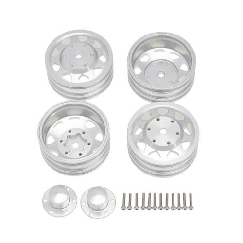 RC Replacement Parts for Tamiya 1/14 6PCS Wheel Tire Complete Set Metal Front and Rear Hub RC Trailer Tractor Truck Car Upgrade Parts
