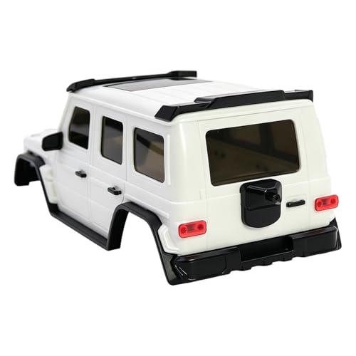 for AXIAL SCX30 Plastic Painted Unpainted Body Kit Shell Cover with Light Bucket Mount Spare Tire Mount for 1/30 RC Crawler Replace DIY Upgrade (White) - color: White