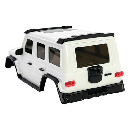 for AXIAL SCX30 Plastic Painted Unpainted Body Kit Shell Cover with Light Bucket Mount Spare Tire Mount for 1/30 RC Crawler Replace DIY Upgrade (White) - color: White