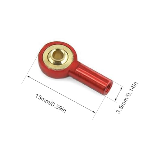 kingsea 10 Pcs Steering Linkage Tie Rod End M2 Ball Joint Linkage Tie Rod End for RC Car Boat Truck, Red - color: Red
