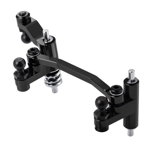 Aluminum Alloy Steering Assembly Set Servo Saver Steering Bellcranks & Drag Link Spring Retainer Parts Compatible with Traxxas 1/18 LaTrax Teton RC Car Upgrades (Black) - color: Black