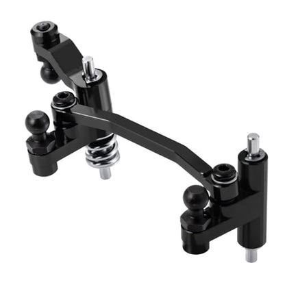 Aluminum Alloy Steering Assembly Set Servo Saver Steering Bellcranks & Drag Link Spring Retainer Parts Compatible with Traxxas 1/18 LaTrax Teton RC Car Upgrades (Black) - color: Black
