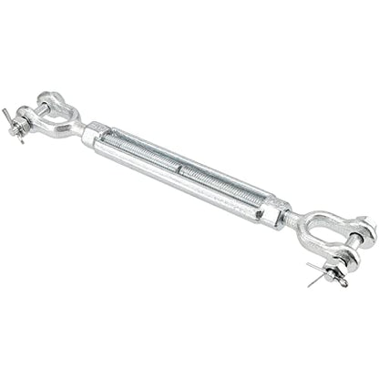 4 Pack M12 Galvanized Steel Turnbuckle, 1/2 Inch Heavy Duty Jaw and Jaw Turnbuckle, Weather Resistant Forged Turnbuckle for Tension Cable, Rope, Chain, 2200 lbs Working Load