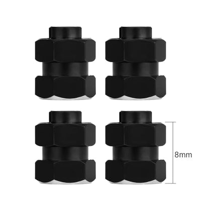 INJORA Black Brass Wheel Hexadecimal Hub + 5 mm Extender for 1/24 SCX24
