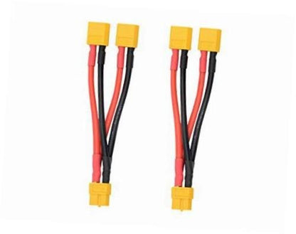 FLY RC 2pcs XT60 Parallel Battery Connector Cable Extension | Y Splitter, For DJI Phantom, RC Mode Helicopter, Quadcopter - style: XT60 Parallel Connector